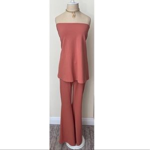 2 piece bohoo long tube flare top